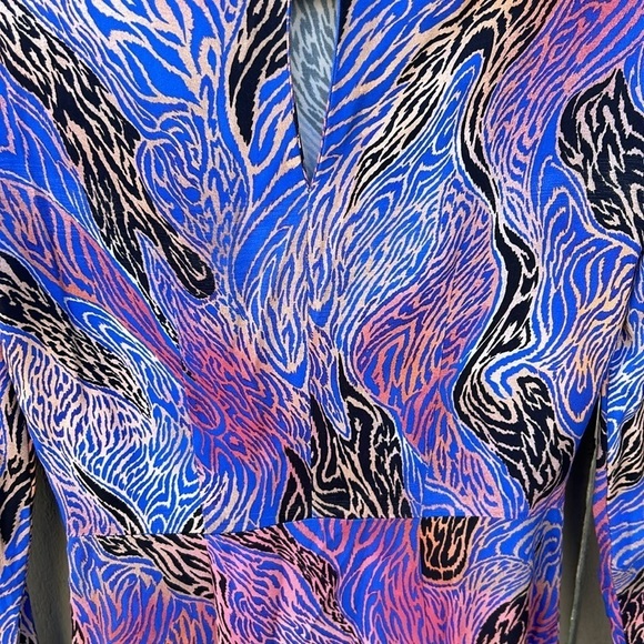 & Other Stories Abstract Zebra Dress Bohemian Festival Animal Print Sz 2 - Picture 6 of 6